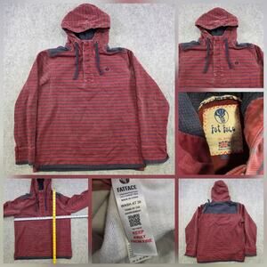 Fat Face Hoodie Mens Small Red Garnet Airlie Stripe Pullover Cotton Sweatshirt